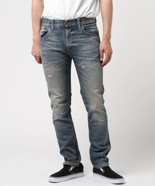 Nudie Jeans（ヌーディージーンズ）の「ダメージ加工デニムパンツ（デニムパンツ）」 - WEAR