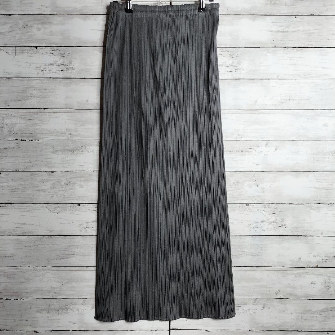 PLEATS PLEASEプリーツプリーズ ロングスカート イッセイミヤケ 灰色