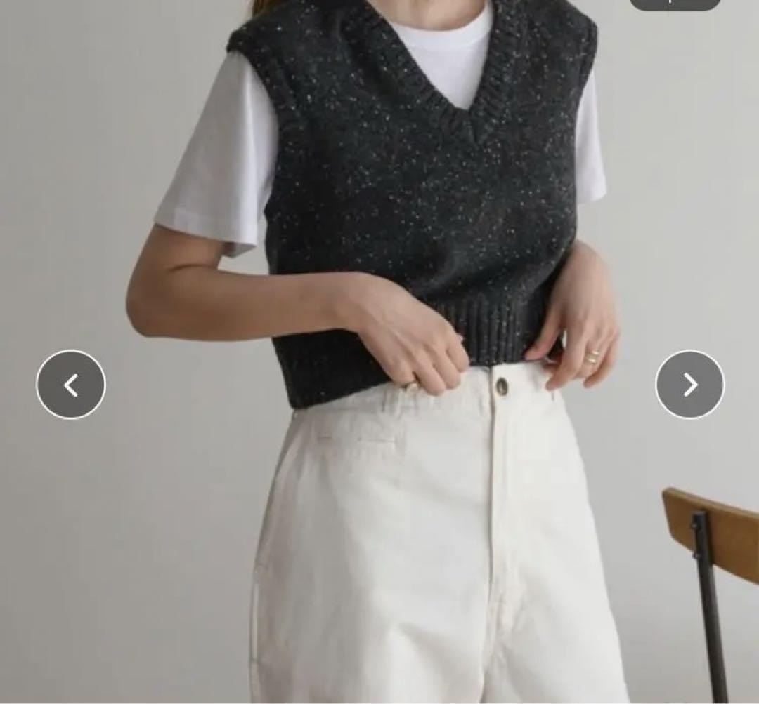 【美品】ネップコンパクトニットベスト キャナルジーン