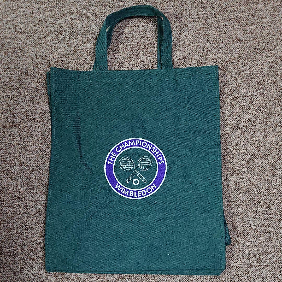 ウィンブルドンオフィシャル品 WIMBLEDONで購入！ 緑色ロゴ入トートバッグ
