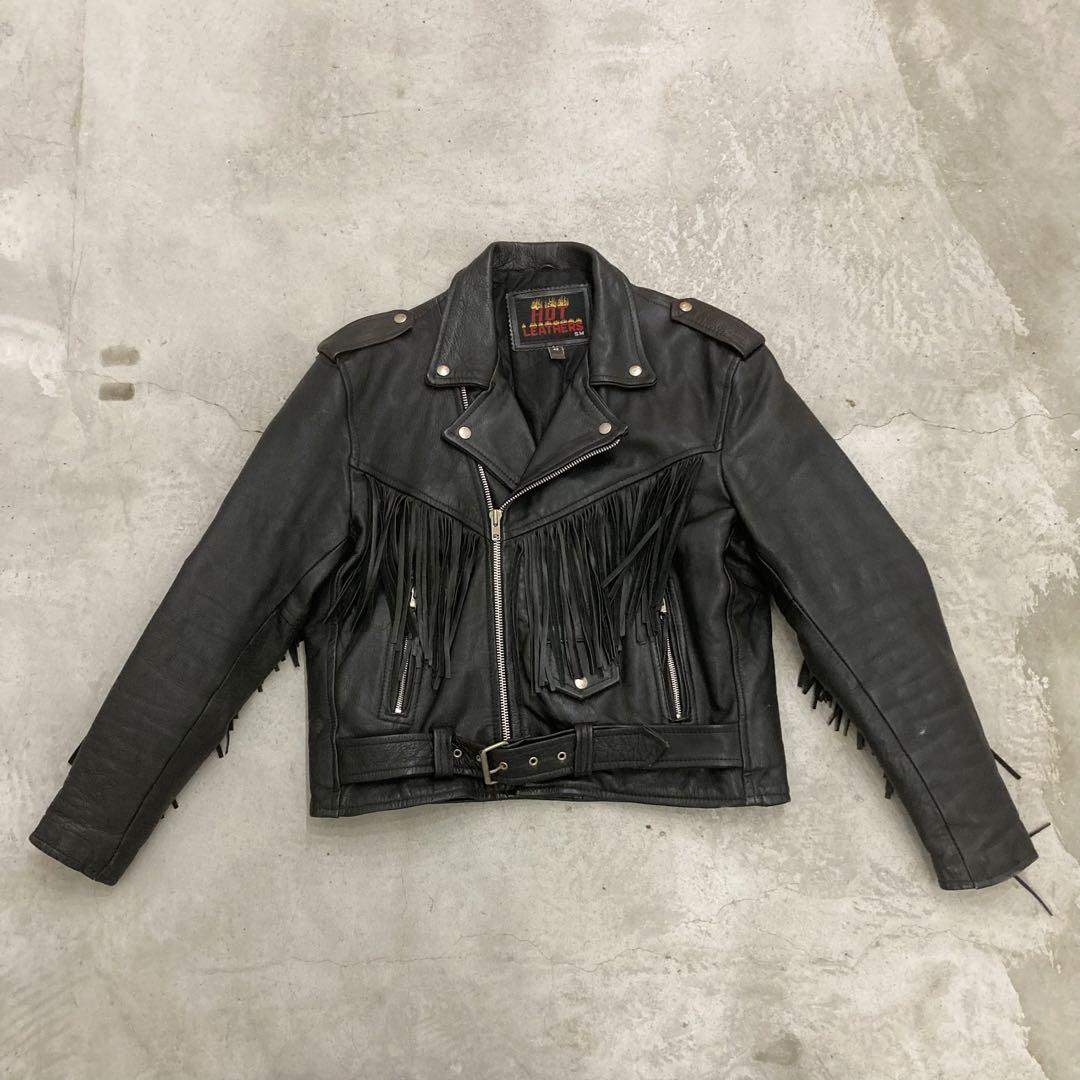 ビンテージ レザージャケット ライダース ダブル フリンジ 美品