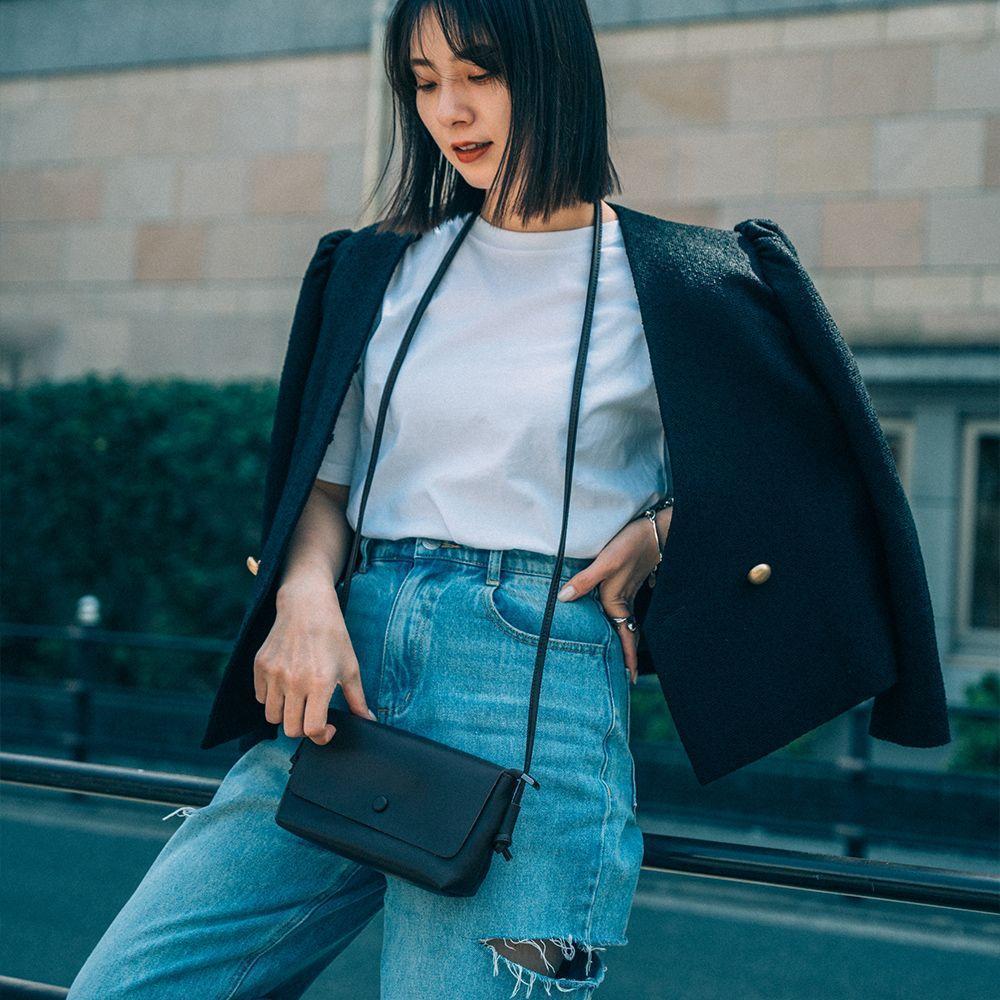 Cross Charm ミニショルダーバッグ オールレザー 本革