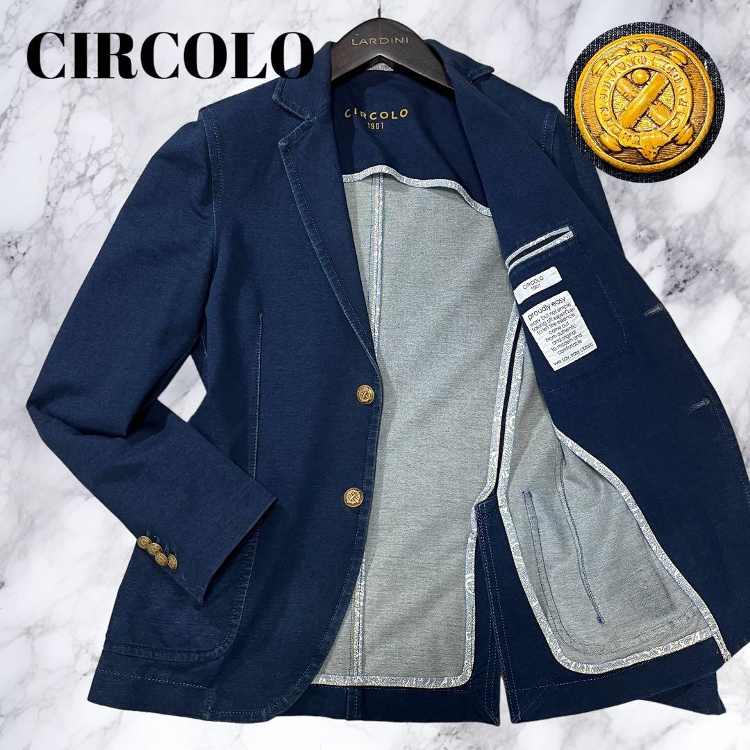 CIRCOLO1901 テーラードジャケット 金ボタン ジャージー インディゴ