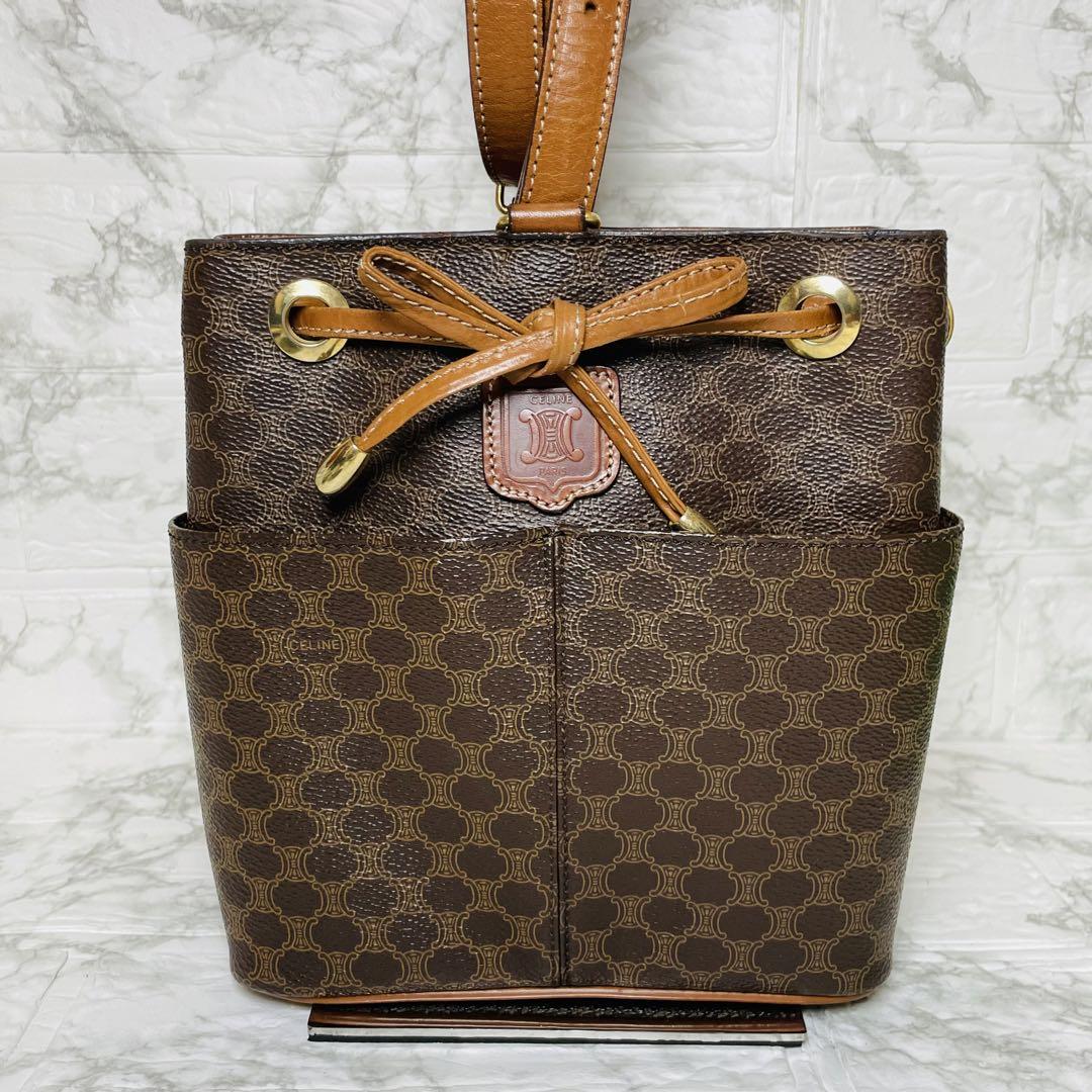 CELINE セリーヌ　マカダム　巾着　ショルダーバッグ ワンショルダー