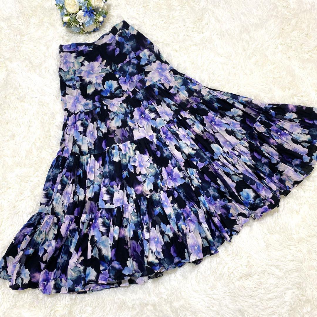 美品✨MARIHA エンジェルのスカート ティアード フレア ロング丈 花柄