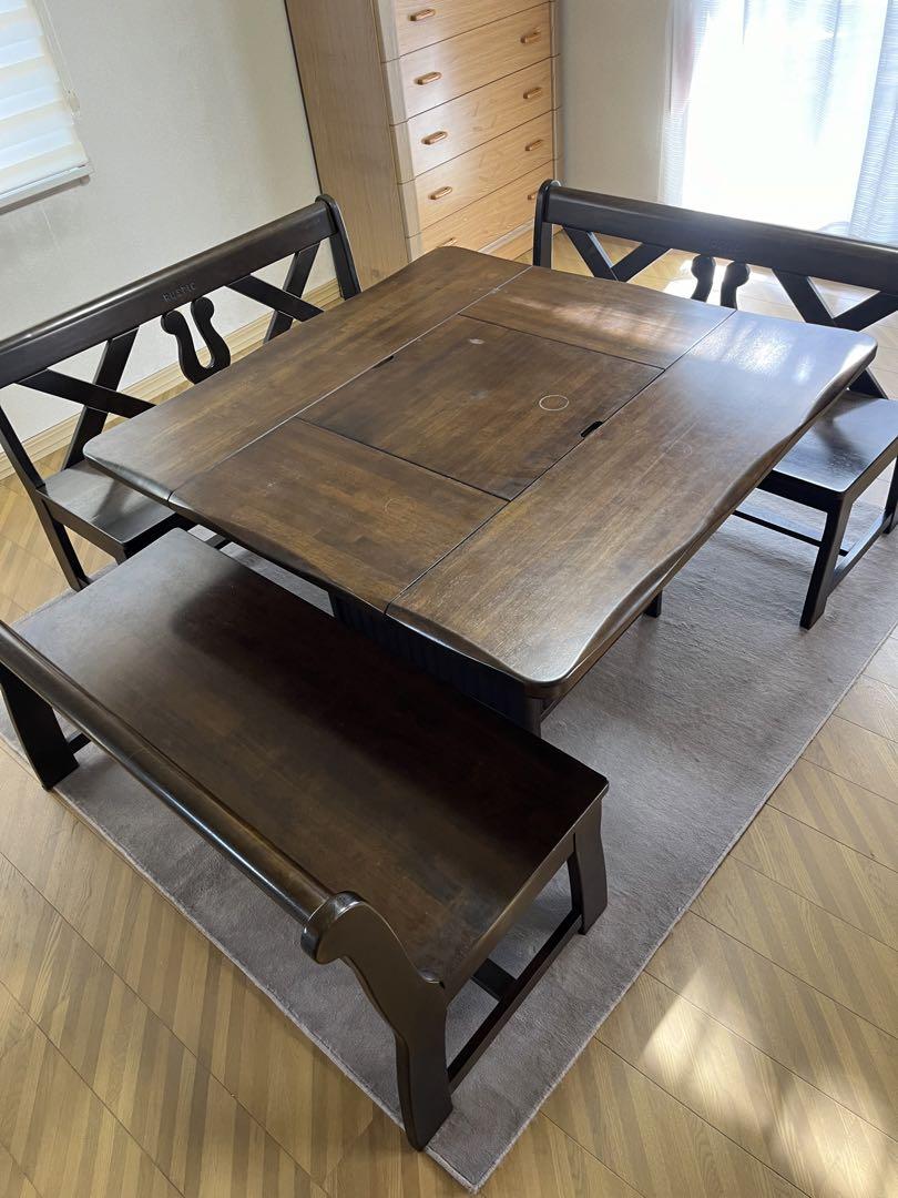 【引取り限定】カリモク RUSTIC 囲炉裏テーブル ベンチチェア ヴィンテージ