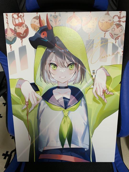 美和野らぐ　直筆イラストパネル